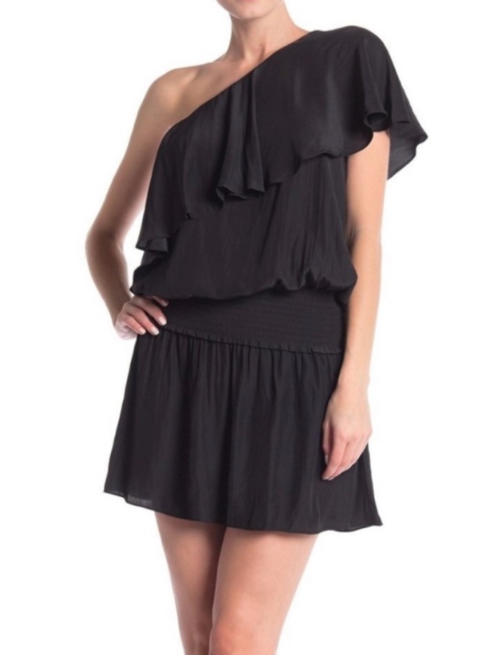 Ramy Brook Emilia Dress One Shoulder in Navy Blue Size Large